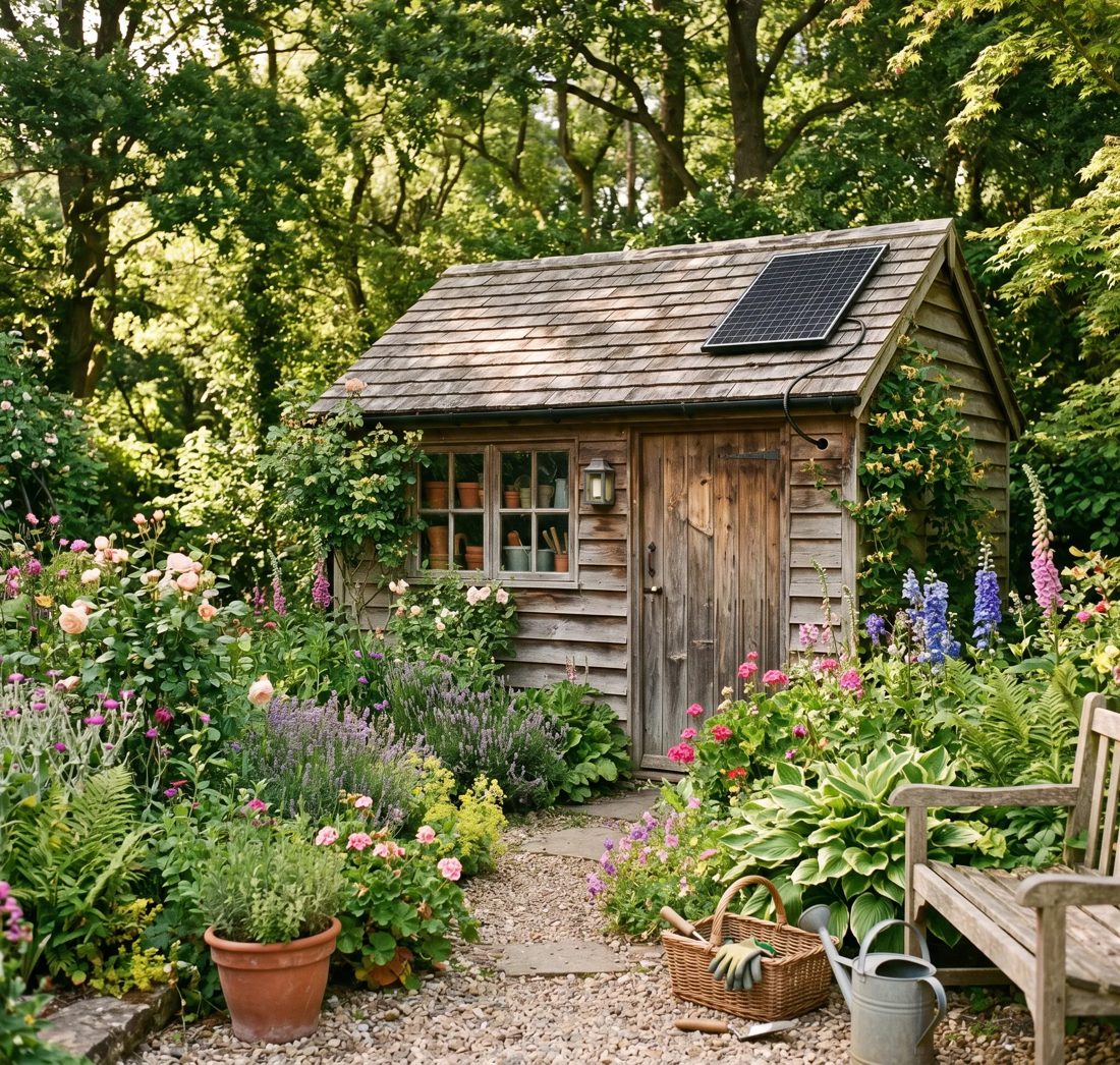 Solar-Set versorgt ein Gartenhaus netzfern mit Strom
