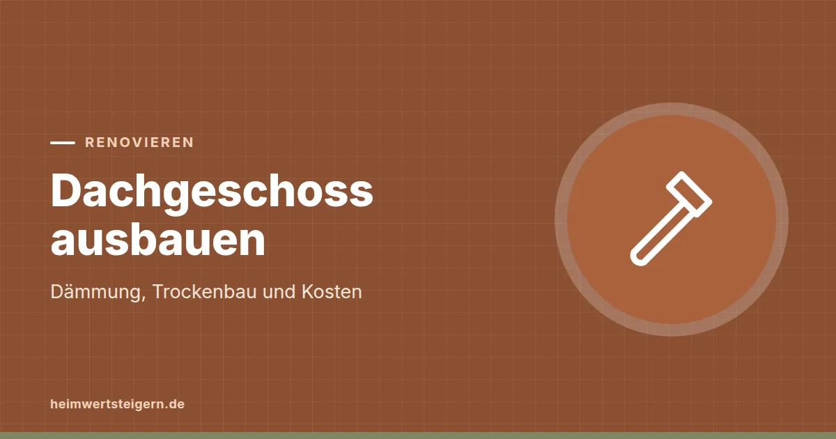 Grafik zum Beitrag: Dachgeschoss ausbauen: Dämmung, Trockenbau und Kosten