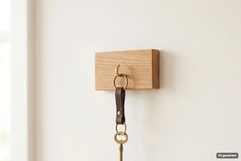Heller Eingangsbereich mit Schlüsselbrett aus Holz
