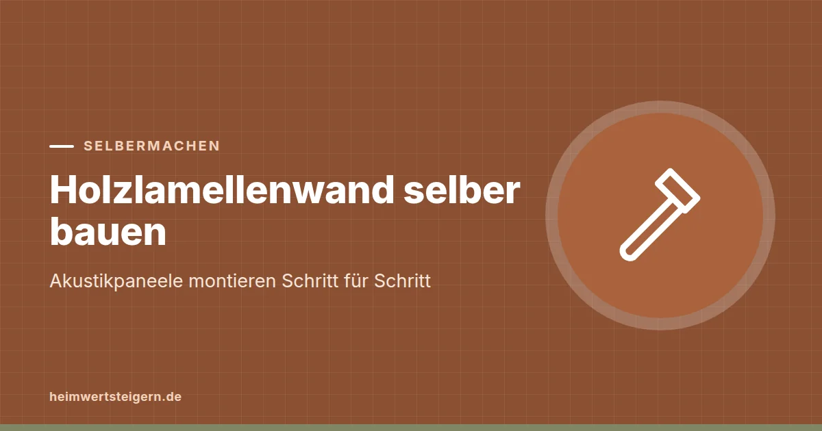 Grafik zum Beitrag: Holzlamellenwand selber bauen: Akustikpaneele montieren Schritt für Schritt